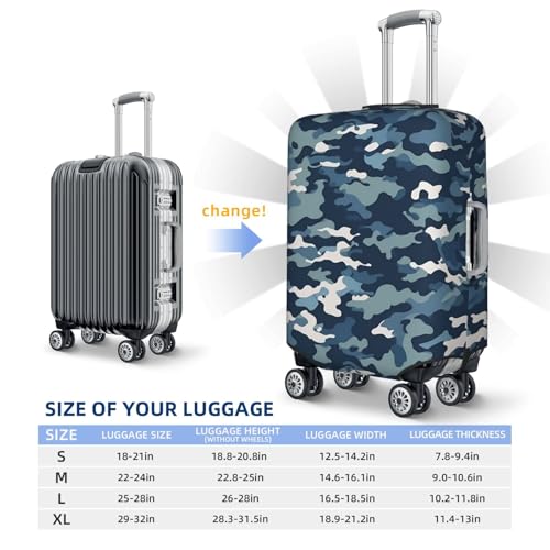 Travel Luggage Cover Navy camouflage pattern Suitcase Protector Elastic Washable Stretch Suitcase Protector Anti-Scratch Travel Suitcase Cover Fit 18-32 Inch Luggage2