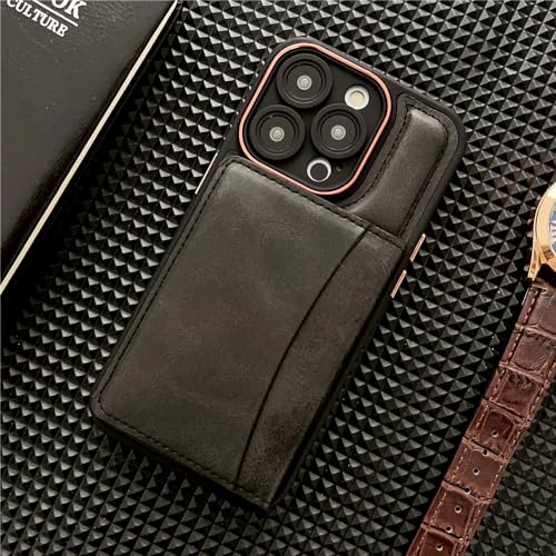Housse en cuir pour iPhone 13 LVTFCO étui portefeuille magnétique noir