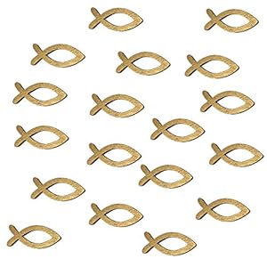 Oblique Unique 18 Holz Fische Streuartikel Gold