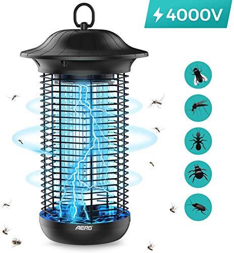 Aerb Lámpara Antimosquitos Eléctrico UV 18W, LED Mosquito Lámpara Trampa, 4000V Potencia de Alto Voltaje, Matar Mosquitos, Moscas, Polillas, para hogar