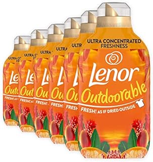Lenor Outdoorable Fabric Conditioner 35 Washes, 490Ml, Tropical Sunset - Ultra Concentrated Freshness - 100 Percent Recycled Bottle X6
