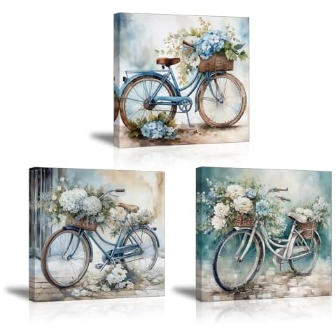 Tableau Piy Painting Triptyque vélo fleurs Cover