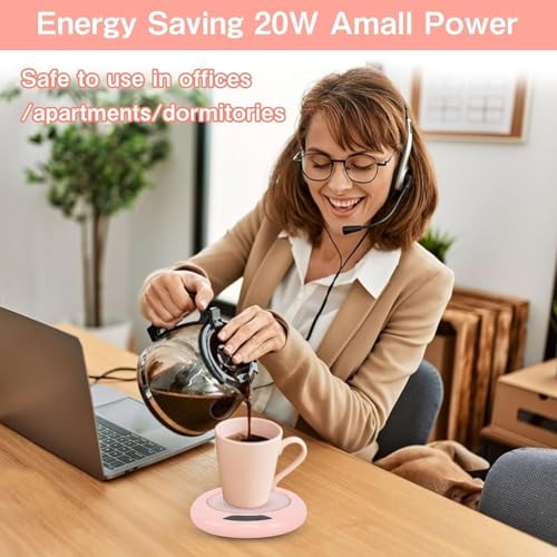 Image of Drumstone USB Electric Coffee Mug Warmer | Fast Heating Beverage Cup Warmer with 3 Temperature Settings | Auto Shut-Off | Coffee, Tea & Milk Mug Warmer for Home & Office Desk