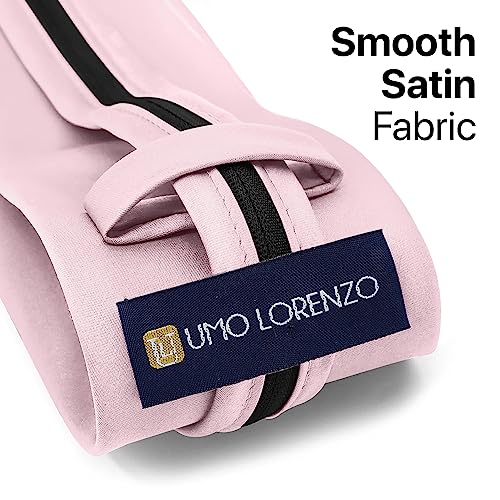 Image of boxed-gifts Umo Lorenzo Mens Zipper Ties Solid Color Pre Tied Polyester Neckties for Men and Women