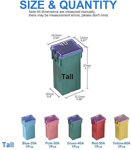 Miniatura 2 de Kit de fusibles en forma de caja de perfil altoestándar automotriz de 30 piezas para camionetas Ford, ChevyGM, Nissan y Toyota, automóviles y SUV
