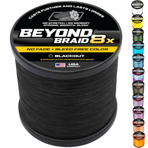 Image of Beyond Braid Braided Fishing Line -Super Strong - Abrasion Resistant - No Stretch -Blue Camo, Moss Camo, White, Green, Pink, Blue, 4 Strand 8 Strand