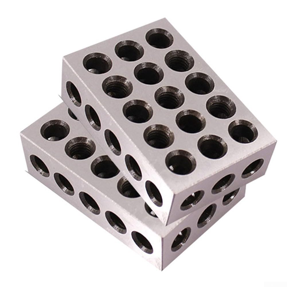 Stahl 1-2-3 Block Set 23 Bohrungen für m10 Gewinde Stahl 1-2-3
