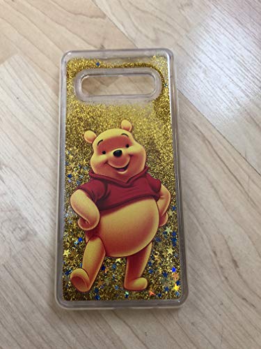 Winnie The Pooh Sparkle Liquid Glitter Quicksand TPU Case For Samsung Galaxy S10 Plus
