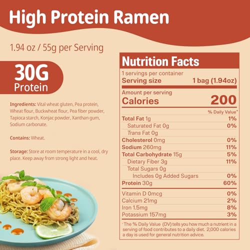 Image of VOLO VERO High Protein (30g) Ramen Noodles Plain, 8 Pack Plant-Based Vegan Noodle | Sugar-Free, Low Fat, Non-Fried, Non-GMO, Egg & Dairy Free | Ready to Eat, Healthy Asian Meal Alternative