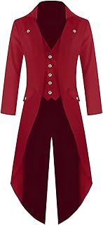 rrhss Boys Gothic Tailcoat Jacket Halloween Praty Costume Vintage Black Steampunk VTG Victorian Long Coat