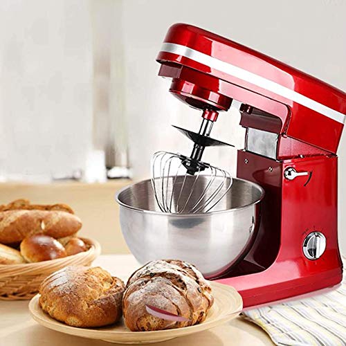Standmixer, 6 Geschwindigkeiten 1000W Tilt-Head Food Mixer, 5L Edelstahl-Rührschüssel, inklusive Beater, Teighaken, Schneebesen und