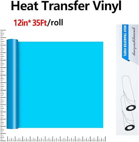 Miniatura 10 de guangyintong Rollos de vinilo de transferencia de calor, vinilo HTV de 12 pulgadas x 25 pies para camisas, vinilo azul marino para planchar en todas