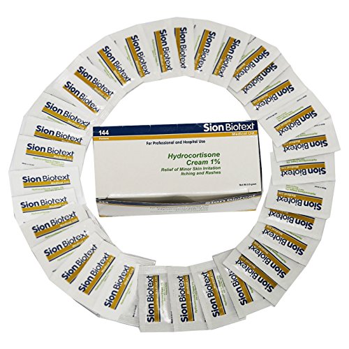 Hydrocortisone Cream 1% Anti Itch Max Strength Ointment Cortisone by Sion Medical. for Skin Irritation, Rash Relief, Eczema, Psoriasis. Large Pack 0.031oz (0.9g) 144 per Box Anti itching Packets