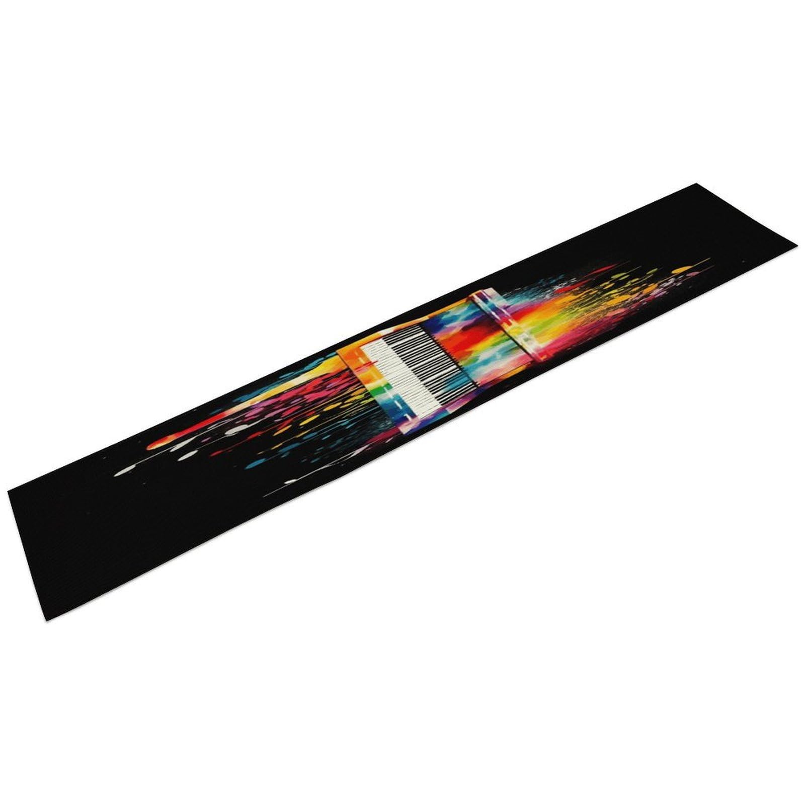 Colorful Piano Keyboard Music Note Table Runner Personality Patterned Linen Table Runner Wrinkle Resistant Tablemat Country Rustic Farmhouse Tables Runners Kitchen Dining Table Decoration