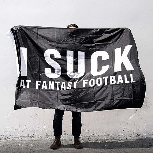 Image of TrophySmack I Suck At Fantasy Football Flag, Embarassing Loser Award - 6ft (Black)
