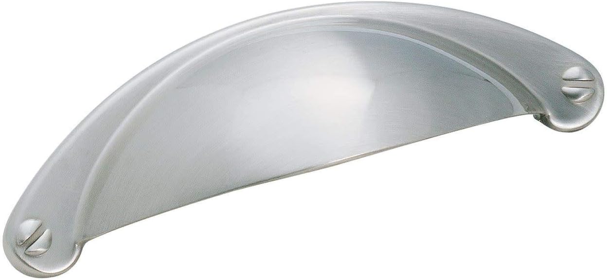Amerock BP9365-G10 Essential'z Cup 2-1/2-Inch Pull, Satin Nickel