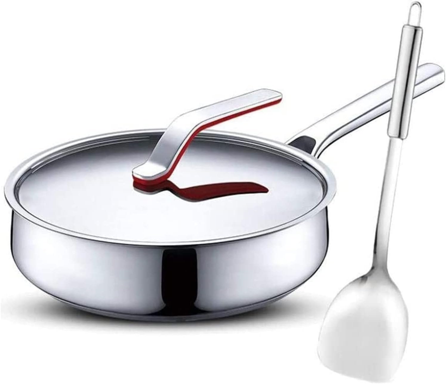 BanBe Wok Pan Frying Pan Stainless Steel Cooks Classic Stainless Steel Everyday Chef's Stir Fry Pan