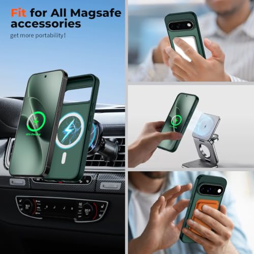 Image of SUPFINE Magnetic for Google Pixel 11 Pro Case - Forest Green | With Screen Protector,Translucent Matte,Built-in Magnets,Military Grade Drop Protection,Shockproof Phone Cover
