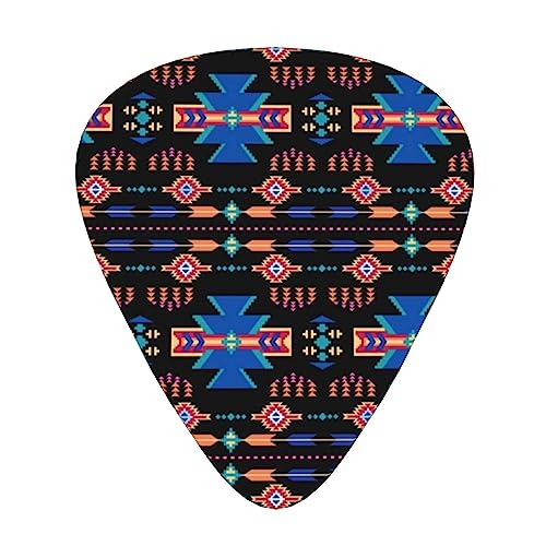 アステカ南西部黒 ギターピック Guitar Pick 12枚セット ティアドロップ型 エレキギター/アコースティックギター/クラシックギター/ベース等の練習に最適な12枚セット