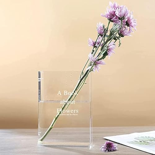 Book Vase,Vase De Livre Transparent,Vase De Livre en Acrylique,Vase en Forme de Livre Flower Arrangement Ware pour la décoration de la Maison de l'hôtel,Floral Et Décoration D'intérieur, Blanc
