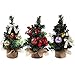 Produktbild Gukasxi Künstliche Weihnachtsbäume Mini Weihnachtsbaum Künstlich Klein Weihnachtsdeko Miniatur Tannenbaum Grün Mini Christbaum Tree Klein Weihnachtsdeko Figuren Weihnachtsbaum mit Schleifen