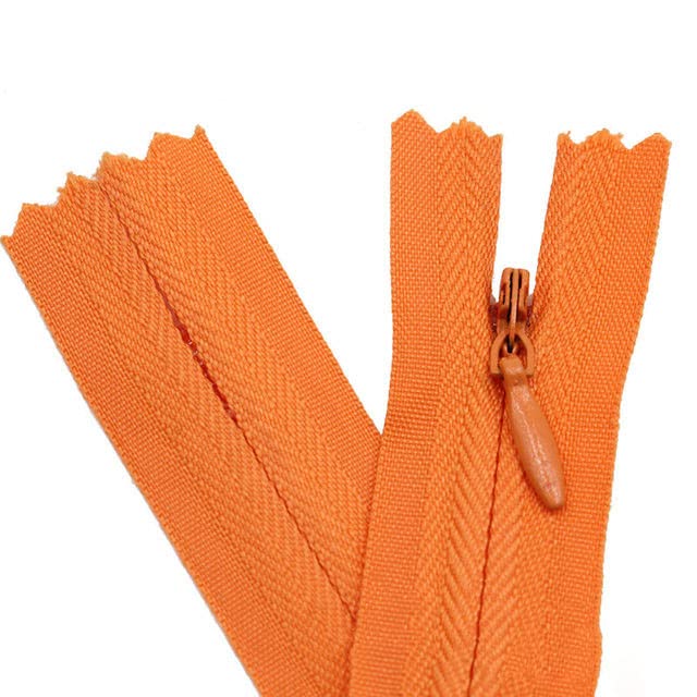 50PCS 6-24 pulgadas cremalleras invisibles para falda pantalones encaje cremallera cierre cremallera para coser cierre de cremallera ropa accesorios de costura-naranja 50 piezas,20 pulgadas (50 cm)