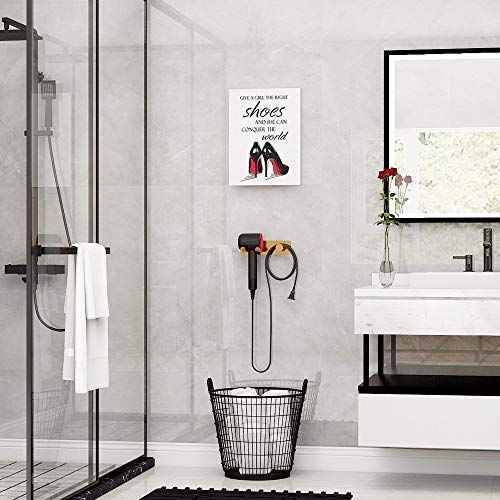 Geeignet Hign Heel Wall Art Modern Fashion Canvas Painting Motivational Quote Print Ready To Hang For Bathroom Women's Bedroom 12X16 Inch, Give A Girl The Right Shoes And She Can Conquer The World #TOP2