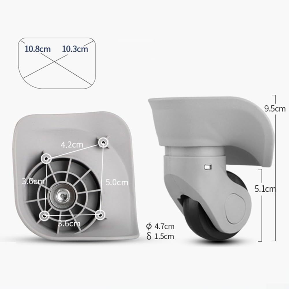Roues de rechange pour valises, compatibles avec différents modèles, solides et résistantes à l'usure (gris L)