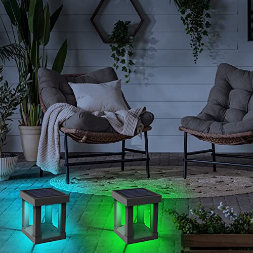 Coreslux Solar Post Cap Light Lamp Outdoor Floor Lamp, Rgb Changing Color Solar Outdoor Lights Super Bright Landscape Path Lights For Garden Yard Walkway 2 Pack #TOP6