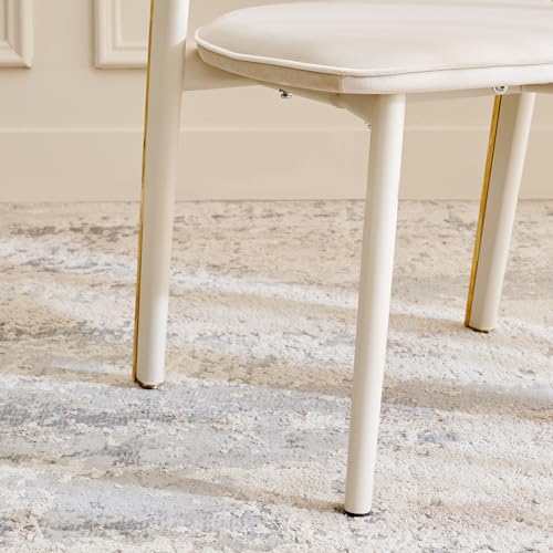 Image of Home Centre | Modern | Mild Steel | Dining Chairs | Cream | Set of 2 | 1 Year Warranty