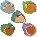 40 Pieces Turkey Cut-Outs Versatile Classroom Decoration Creative Turkey Cut-Outs with Glue Point Dots for Bulletin Board Classroom School Fall Theme Thanksgiving Party, 5.9 x 5.9 Inch