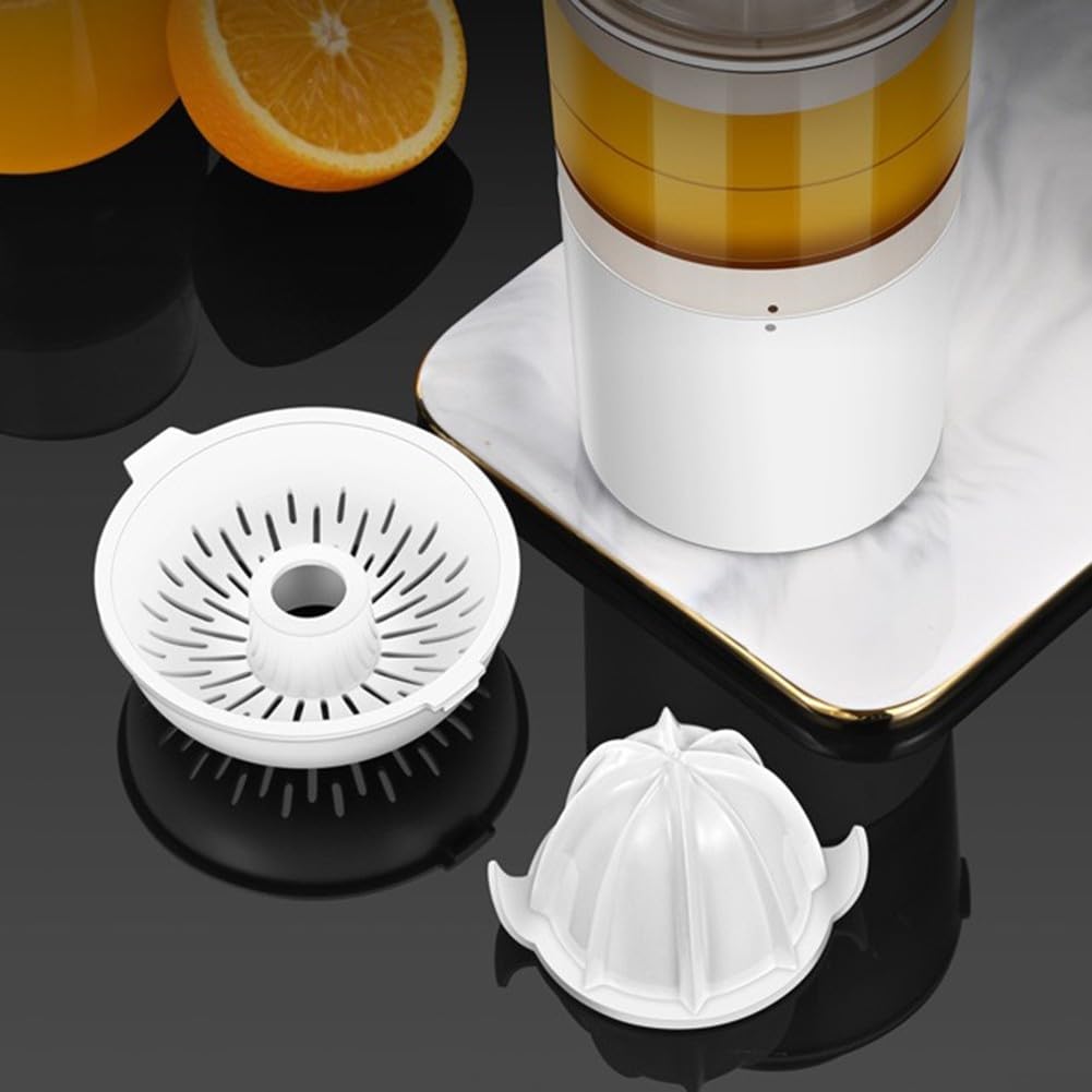 ReachMall Presse-agrumes électrique, sans fil, portable, blanc, avec USB, grande capacité, 2 vitesses, lames en acier inoxydable, passe au lave-vaisselle, 2023