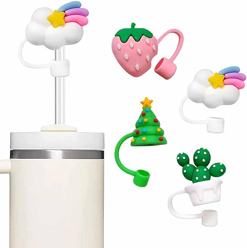 Miniatura 1 de 6 fundas de popote para Stanley Cup, compatibles con vasos Stanley de 30 y 40 onzas, a prueba de polvo, tapas de pajilla, protectores de pajilla,