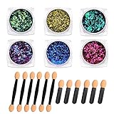 Los colores cambiantes hacen que tus uñas se vean únicas y brillantes. Preste atención a las especificaciones y la idoneidad del producto.