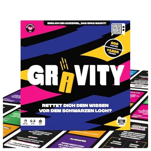 Gravity - Gesellschaftsspiel - Strategie und Wissensspiel - Quizspiel für Allgemeinwissen mit Freunden und Familie - Brettspiel für Erwachsene - 2 bis 8 Spieler