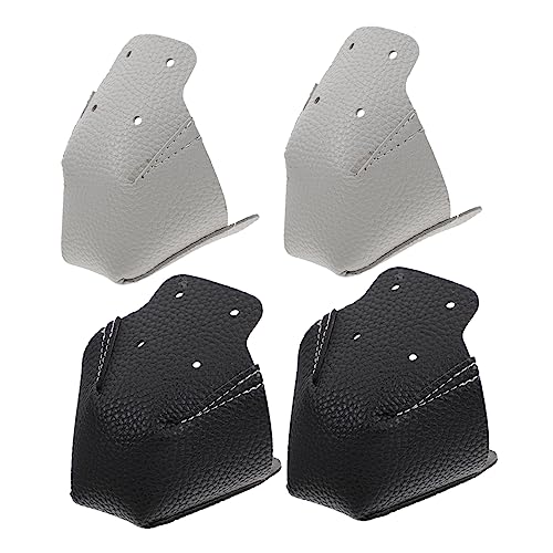 Mikikit 1set Skate Boots Guard Skating Skate Toe Stops Toe Caps Roller Skates Ice Skates Toe Stops Roller Skate Protective Gear Protection Protector for Blue Black Leather 2pairs