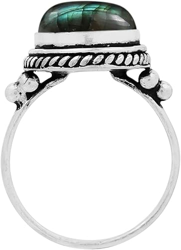 Miniatura 5 de Anillos de plata de ley chapados a mano para mujeres, anillo de piedra natal bohemia del suroeste, joyería para el día de la madre, regalos