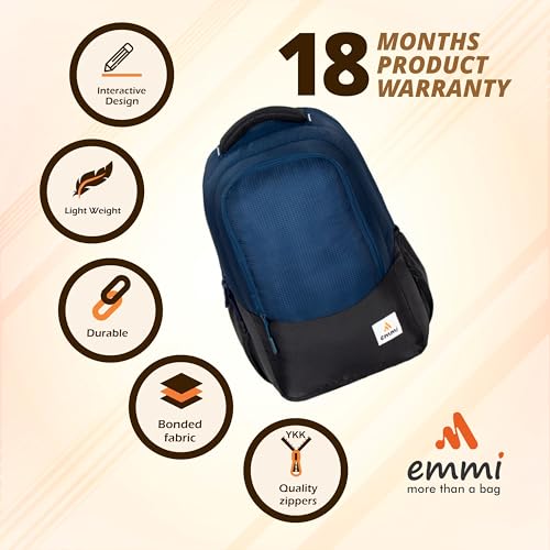 Image of Emmi Aspire Casual Backpack 33 L | Weekend Travel Bag For Men and Women | Carry On Bag For College and School Students | Water Repellent | 18 Months Warranty