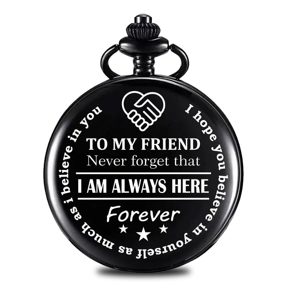 Friends Pocket Watch – Stylish Bronze Finish Compact Pocket Watch for Friends, Vintage Keepsake Gift for Best Friend, Birthday Gift for Boys & Girls, Personalized Watch for Friendship Day, Unique Timepiece for Men & Women