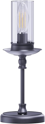 Miniatura 1 de Lámpara de mesa LED retro inalámbrica con pilas, control táctil, acabado metálico, adecuada para dormitorio, comedor, boda, Acción de Gracias,