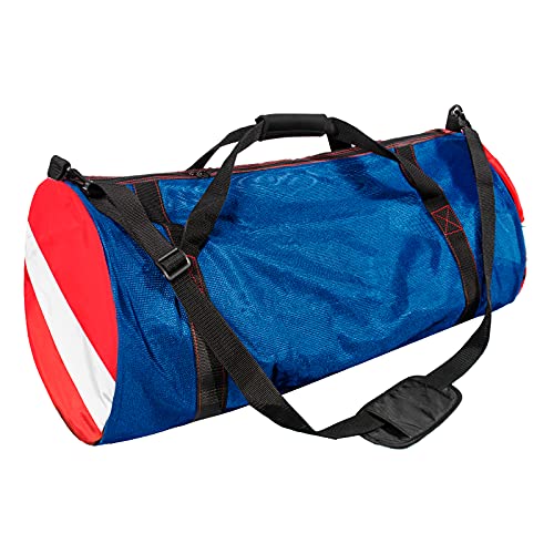 Sporttasche, große Netz-Tauch-/Strandtaschen und Tragetaschen mit Schultergurt für Tauch- und Schnorchelausrüstung und Ausrüstung, nasses Schwimmen, Reisen und Fitnessstudio, Blau Cover