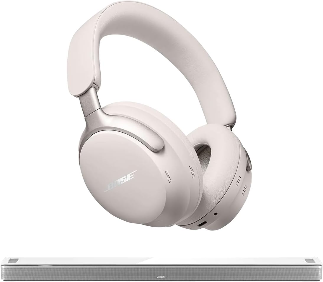 Bose Smart Ultra Soundbar with QuietComfort Ultra Wireless Noise Cancelling Headphones (White)