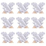 BOHUIZ 9 Pairs Silver Sequin Gloves, Sparkly Sequin Dance Mittens White Costume Short Glitter Glove for Halloween Costume Party Masquerade Cosplay Dress Accessory