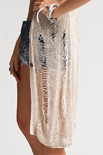 Simone Distressed Cardigan Vest M Beige 36 Point 5 #TOP5