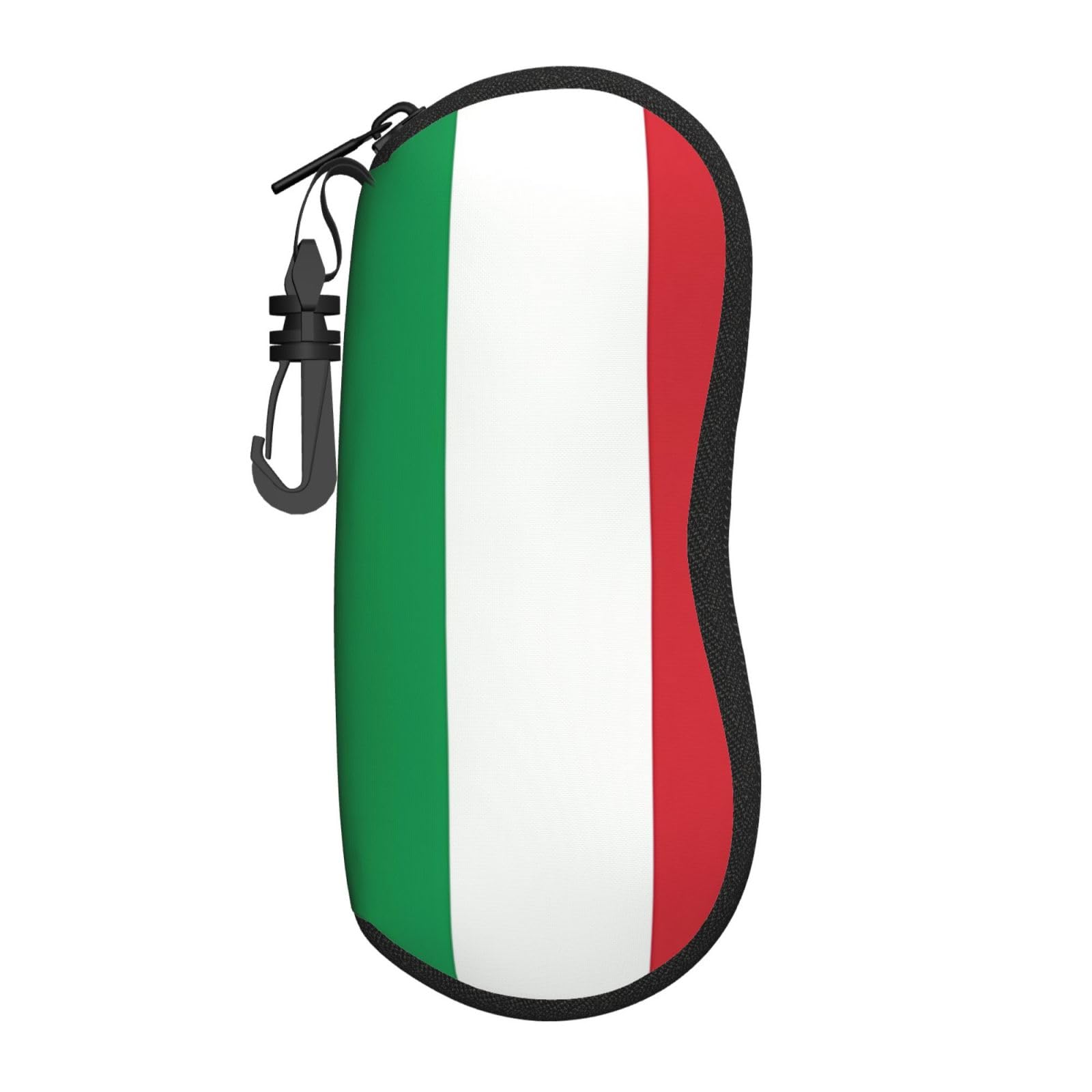 ASKhgg italy flag Print Sunglasses Soft Case, Ultra Light Neoprene Zipper Eyeglass Case With Carabiner, For Men Women