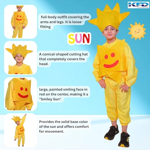 Image of Kaku Fancy Dresses Nature Costume for Kids - Star, Sun, Moon, Cloud, Water Drop, Rainbow for Boys & Girls - Annual Function /Theme Party /Stage Shows /Competition