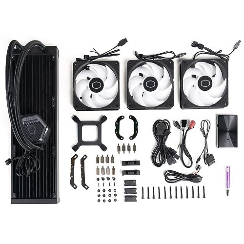 Cooler Master MasterLiquid Atmos 360 Black CPU Liquid Cooler - AIO Water Cooling System, Dual Chamber Pump, Pre-Installed Sickleflow 120 Edge Fans, Addressable Gen 2 RGB, LGA1700 & AM5 Brackets - Image 6