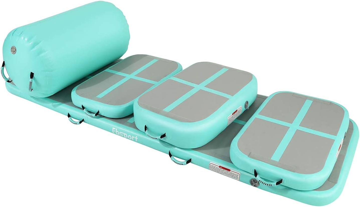 FBSPORT Inflatable Air Gymnastics Mat Training Mats 4/8 inches Thickness Gymnastics Tracks for Home Use/Training/Cheerleading/Yoga/Water with Pump : Sports & Outdoors