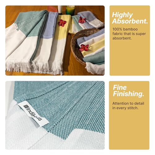 Image of IndiHaus 100% Pure Bamboo XXL Bath Towel - 3X More Absorbant | Extra Large Size | Ultra Soft & Quick Dry | Anti-Bacterial & Skin Friendly | Towel for Bath, Gym & Beach, 160 x 80 cm, (Sunshine Yellow)