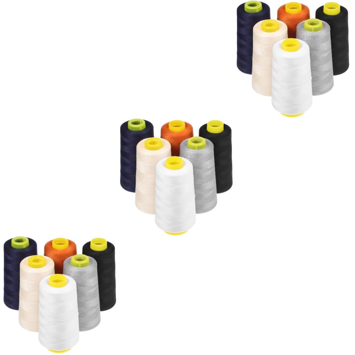 NUOBESTY 3 Set Di Matasse Di Filo Da Ricamo Assortite Da 3000 Iarde Di Filo Da Cucito in Poliestere Per Macchina Da Cucire A Mano 6 Pezzi * 3